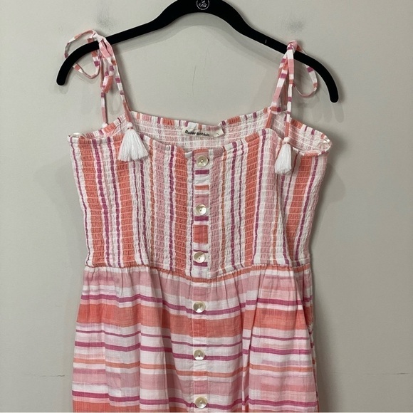 Roller Rabbit East Hampton Kirsten Midi Dress Striped Coral Pink - Picture 6 of 11